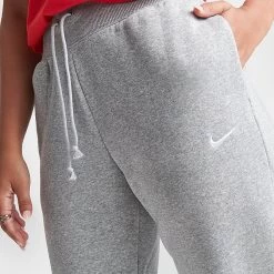 Women's Nike Sportswear Phoenix Fleece High-Waisted Jogger Sweatpants Dark Grey Heather/Sail - DQ5688 063 -Nike Women Shop DQ5688 063 M5