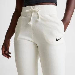 Women's Nike Sportswear Phoenix Fleece High-Waisted Jogger Sweatpants Sail/Black - DQ5688 133 -Nike Women Shop DQ5688 133 M5