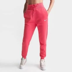 Women's Nike Sportswear Phoenix Fleece High-Waisted Jogger Sweatpants Light Fusion Red - DQ5688 648
