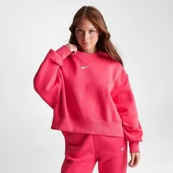Women's Nike Sportswear Phoenix Fleece Oversized Crewneck Sweatshirt - DQ5761 648 -Nike Women Shop DQ5761 648 M3