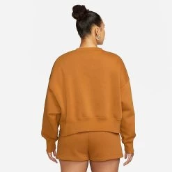 Women's Nike Sportswear Phoenix Fleece Oversized Crewneck Sweatshirt Desert Ochre/Sail - DQ5761 754 -Nike Women Shop DQ5761 754 M3