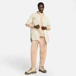 Women's Nike Sportswear Phoenix Fleece Over-Oversized Mock Neck Cropped Sleeve Sweatshirt Hemp/Sail - DQ5765 200 -Nike Women Shop DQ5765 200 M3