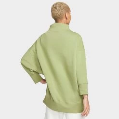 Women's Nike Sportswear Phoenix Fleece Over-Oversized Mock Neck Cropped Sleeve Sweatshirt Alligator/Sail - DQ5765 334 -Nike Women Shop DQ5765 334 M3