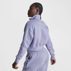 Women's Nike Sportswear Phoenix Fleece Oversized Half-Zip Crop Sweatshirt Indigo Haze - DQ5767 519 -Nike Women Shop DQ5767 519 M4