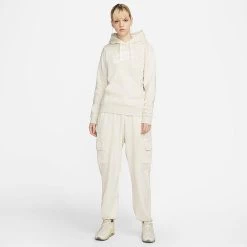 Women's Nike Sportswear Logo Club Fleece Pullover Hoodie Oatmeal Heather/White - DQ5775 141 8 Women's Nike Sportswear Logo Club Fleece Pullover Hoodie Oatmeal Heather/White - DQ5775 141 -Nike Women Shop DQ5775 141 M3