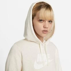 Women's Nike Sportswear Logo Club Fleece Pullover Hoodie Oatmeal Heather/White - DQ5775 141 10 Women's Nike Sportswear Logo Club Fleece Pullover Hoodie Oatmeal Heather/White - DQ5775 141 -Nike Women Shop DQ5775 141 M5