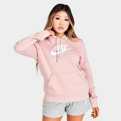 Women's Nike Sportswear Logo Club Fleece Pullover Hoodie Pink Oxford/White - DQ5775 601 8 Women's Nike Sportswear Logo Club Fleece Pullover Hoodie Pink Oxford/White - DQ5775 601 -Nike Women Shop DQ5775 601 M3