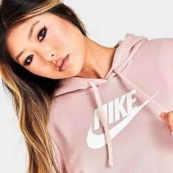 Women's Nike Sportswear Logo Club Fleece Pullover Hoodie Pink Oxford/White - DQ5775 601 10 Women's Nike Sportswear Logo Club Fleece Pullover Hoodie Pink Oxford/White - DQ5775 601 -Nike Women Shop DQ5775 601 M5