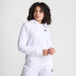 Women's Nike Sportswear Club Fleece Pullover Hoodie White/Black - DQ5793 100 -Nike Women Shop DQ5793 100 M3