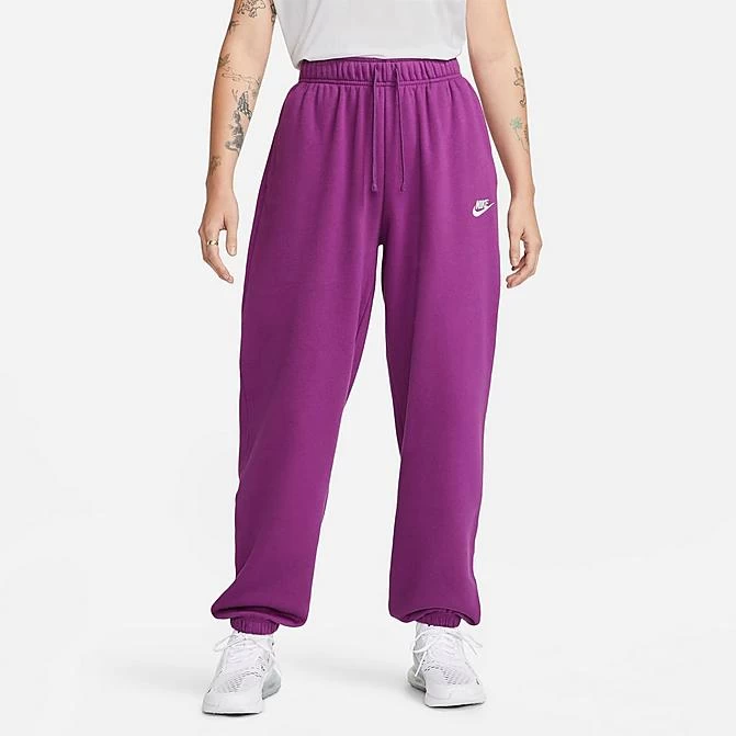 Women's Nike Sportswear Club Fleece Mid-Rise Oversized Sweatpants Viotech/White - DQ5800 503 1 Women's Nike Sportswear Club Fleece Mid-Rise Oversized Sweatpants Viotech/White - DQ5800 503