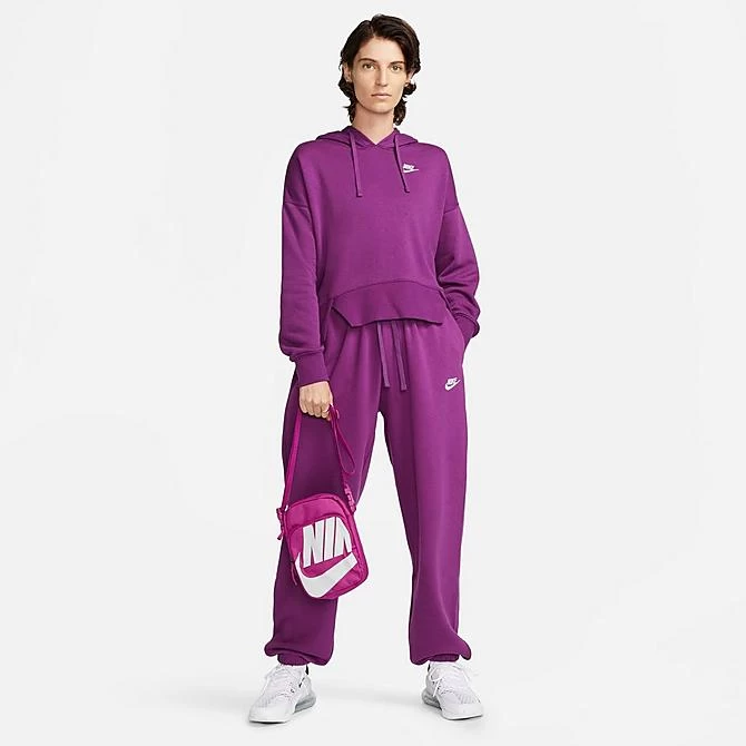 Women's Nike Sportswear Club Fleece Mid-Rise Oversized Sweatpants Viotech/White - DQ5800 503 2 Women's Nike Sportswear Club Fleece Mid-Rise Oversized Sweatpants Viotech/White - DQ5800 503 - Image 2