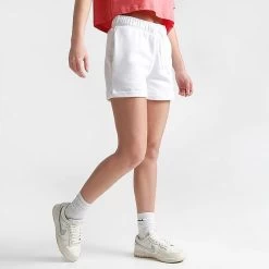 Women's Nike Sportswear Club Fleece Mid-Rise Shorts White/Black - DQ5802 100 -Nike Women Shop DQ5802 100 M3