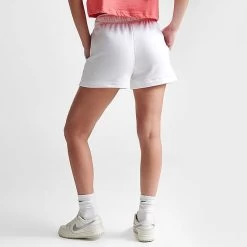 Women's Nike Sportswear Club Fleece Mid-Rise Shorts White/Black - DQ5802 100 -Nike Women Shop DQ5802 100 M4