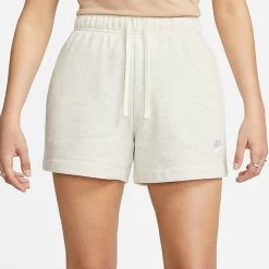 Women's Nike Sportswear Club Fleece Mid-Rise Shorts Oatmeal Heather/White - DQ5802 141 -Nike Women Shop DQ5802 141 M4