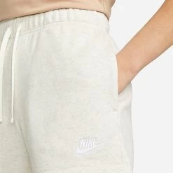 Women's Nike Sportswear Club Fleece Mid-Rise Shorts Oatmeal Heather/White - DQ5802 141 -Nike Women Shop DQ5802 141 M5