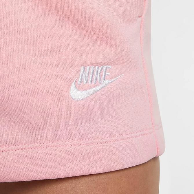 Women's Nike Sportswear Club Fleece Mid-Rise Shorts Medium Soft Pink/White - DQ5802 690 4 Women's Nike Sportswear Club Fleece Mid-Rise Shorts Medium Soft Pink/White - DQ5802 690 - Image 4