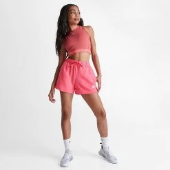 Women's Nike Sportswear Club Fleece Mid-Rise Shorts Sea Coral - DQ5802 894 -Nike Women Shop DQ5802 894 M3