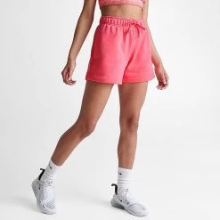 Women's Nike Sportswear Club Fleece Mid-Rise Shorts Sea Coral - DQ5802 894 -Nike Women Shop DQ5802 894 M4