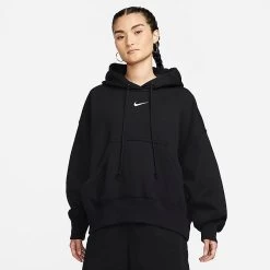 Women's Nike Sportswear Phoenix Fleece Oversized Pullover Hoodie Black/Sail - DQ5858 010