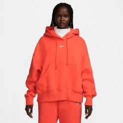 Women's Nike Sportswear Phoenix Fleece Oversized Pullover Hoodie Picante Red/Sail - DQ5858 633