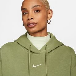 Women's Nike Sportswear Phoenix Fleece Oversized Pullover Hoodie Alligator/Sail - DQ5860 334 -Nike Women Shop DQ5860 334 M4