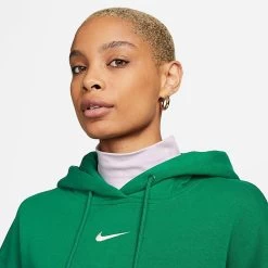 Women's Nike Sportswear Phoenix Fleece Oversized Pullover Hoodie Malachite/Sail - DQ5860 365 -Nike Women Shop DQ5860 365 M4