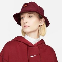 Women's Nike Sportswear Phoenix Fleece Oversized Pullover Hoodie Team Red/White - DQ5860 677 -Nike Women Shop DQ5860 677 M4