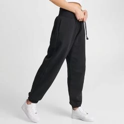 Women's Nike Sportswear Phoenix Fleece Oversized High-Waist Jogger Pants Black/Sail - DQ5887 010 -Nike Women Shop DQ5887 010 M3