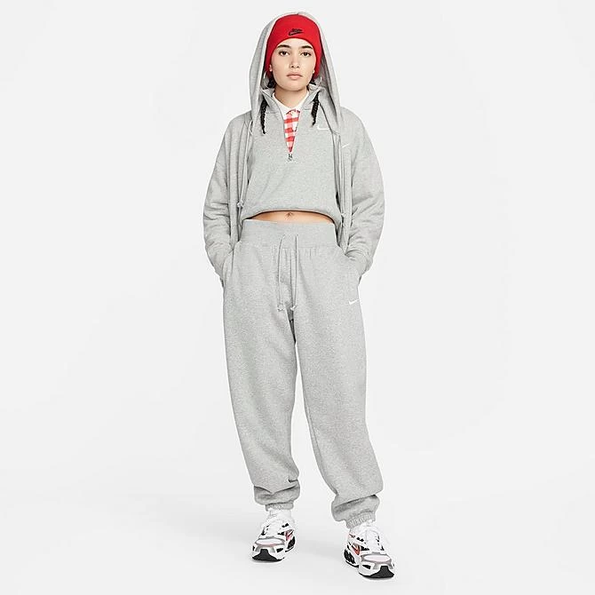 Women's Nike Sportswear Phoenix Fleece Oversized High-Waist Jogger Pants Dark Grey Heather/Sail - DQ5887 063 3 Women's Nike Sportswear Phoenix Fleece Oversized High-Waist Jogger Pants Dark Grey Heather/Sail - DQ5887 063 - Image 3