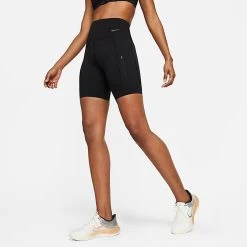 Women's Nike Go Firm-Support High-Waisted 8-Inch Bike Shorts Black/Black - DQ5923 010