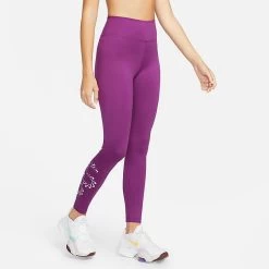 Women's Nike One Therma-FIT Mid-Rise Training Tights Viotech/Black - DQ6186 503