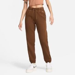 Women's Nike Air Mid-Rise Fleece Jogger Pants Cocao Wow/Ale Brown/Ale Brown - DQ6563 259