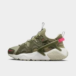 Women's Nike Air Huarache Craft Casual Shoes Medium Olive/Neutral Olive/Hyper Pink/Sail - DQ8031 200