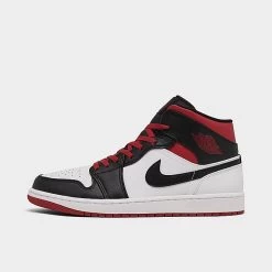 Nike Air Jordan Retro 1 Mid Casual Shoes White/Gym Red/Black - DQ8426 106