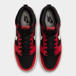 Nike Dunk High Retro SE Plaid Casual Shoes Black/Pale Ivory/University Red - DV0826 001 -Nike Women Shop DV0826 001 P5