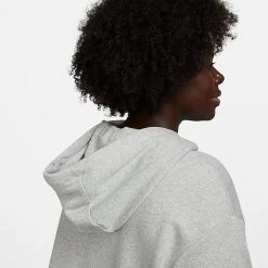 Women's Nike Sportswear Club Fleece Pullover Hoodie (Plus Size) Dark Grey Heather/White - DV5090 063 -Nike Women Shop DV5090 063 M5