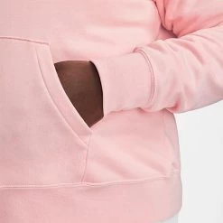 Women's Nike Sportswear Club Fleece Pullover Hoodie (Plus Size) Medium Soft Pink/White - DV5091 690 -Nike Women Shop DV5091 690 M5
