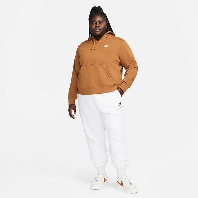 Women's Nike Sportswear Club Fleece Pullover Hoodie (Plus Size) Ale Brown/White - DV5092 271 2 Women's Nike Sportswear Club Fleece Pullover Hoodie (Plus Size) Ale Brown/White - DV5092 271 - Image 2