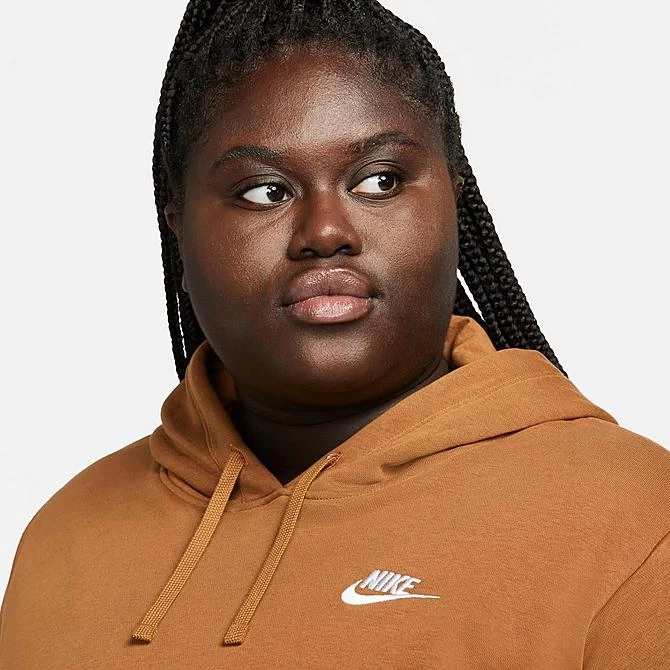 Women's Nike Sportswear Club Fleece Pullover Hoodie (Plus Size) Ale Brown/White - DV5092 271 4 Women's Nike Sportswear Club Fleece Pullover Hoodie (Plus Size) Ale Brown/White - DV5092 271 - Image 4