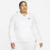 Women's Nike Sportswear Club Fleece Full-Zip Hoodie (Plus Size) White/Black - DV5211 100