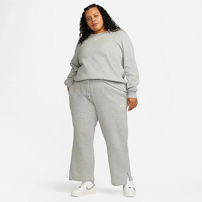 Women's Nike Sportswear Phoenix Fleece High-Waisted Wide-Leg Sweatpants (Plus Size) Dark Grey Heather/Sail - DV5213 063 2 Women's Nike Sportswear Phoenix Fleece High-Waisted Wide-Leg Sweatpants (Plus Size) Dark Grey Heather/Sail - DV5213 063 - Image 2