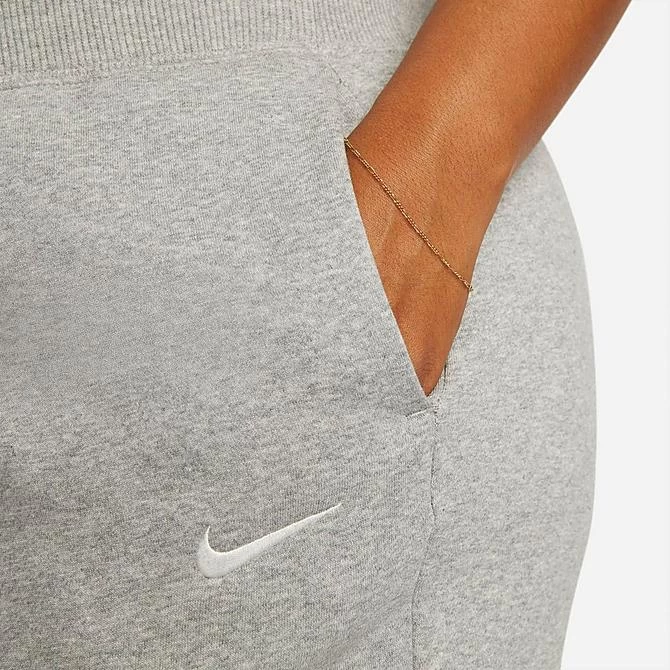 Women's Nike Sportswear Phoenix Fleece High-Waisted Wide-Leg Sweatpants (Plus Size) Dark Grey Heather/Sail - DV5213 063 6 Women's Nike Sportswear Phoenix Fleece High-Waisted Wide-Leg Sweatpants (Plus Size) Dark Grey Heather/Sail - DV5213 063 - Image 6