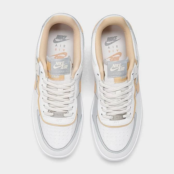 Women's Nike Air Force 1 Shadow Casual Shoes Summit White/Wolf Grey/Pure Platinum/Sesame - DV7449 100 5 Women's Nike Air Force 1 Shadow Casual Shoes Summit White/Wolf Grey/Pure Platinum/Sesame - DV7449 100 - Image 5