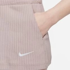 Women's Nike Sportswear Ribbed Jersey Shorts Diffused Taupe/White - DV7862 272 -Nike Women Shop DV7862 272 M4
