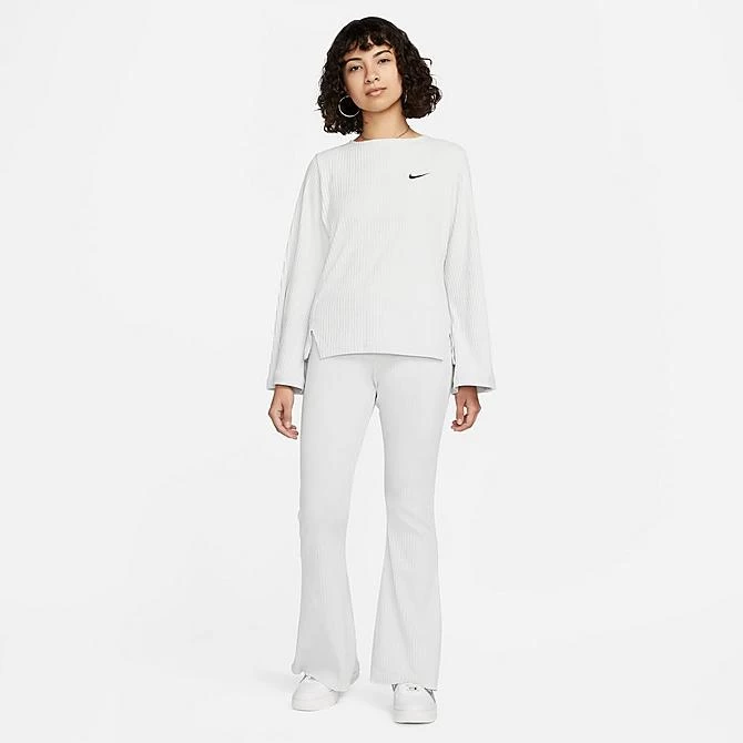 Women's Nike Sportswear Ribbed Jersey Long-Sleeve T-Shirt Photon Dust/Black - DV7866 025 3 Women's Nike Sportswear Ribbed Jersey Long-Sleeve T-Shirt Photon Dust/Black - DV7866 025 - Image 3