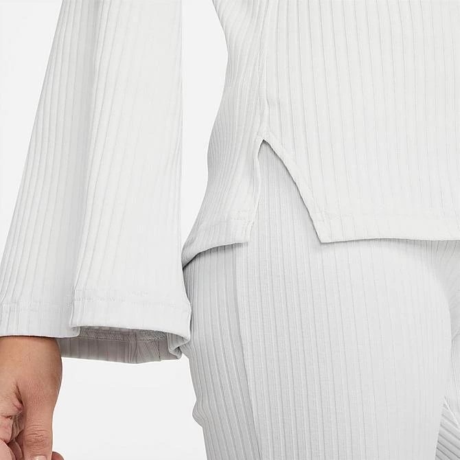 Women's Nike Sportswear Ribbed Jersey Long-Sleeve T-Shirt Photon Dust/Black - DV7866 025 5 Women's Nike Sportswear Ribbed Jersey Long-Sleeve T-Shirt Photon Dust/Black - DV7866 025 - Image 5