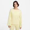 Women's Nike Sportswear Ribbed Jersey Long-Sleeve T-Shirt Lemon Chiffon/White - DV7866 706