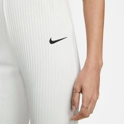 Women's Nike Sportswear High-Waisted Wide Leg Ribbed Jersey Pants Sail/Black - DV7868 133 -Nike Women Shop DV7868 133 M4