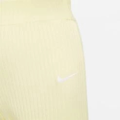 Women's Nike Sportswear High-Waisted Wide Leg Ribbed Jersey Pants Lemon Chiffon/White - DV7868 706 -Nike Women Shop DV7868 706 M4