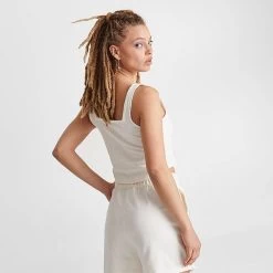 Women's Nike Sportswear Jersey Cami Tank Sail/Black - DV7952 133 -Nike Women Shop DV7952 133 M4